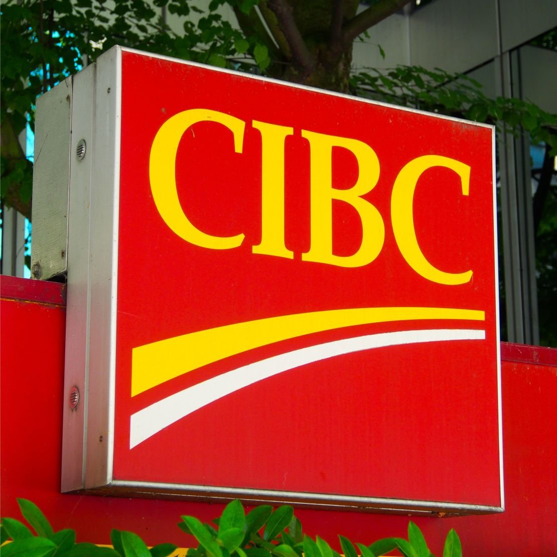 A sign for a CIBC bank branch