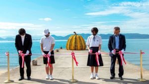 Yayoi Kusama's yellow pumpkin is back on Naoshima Island, Japan